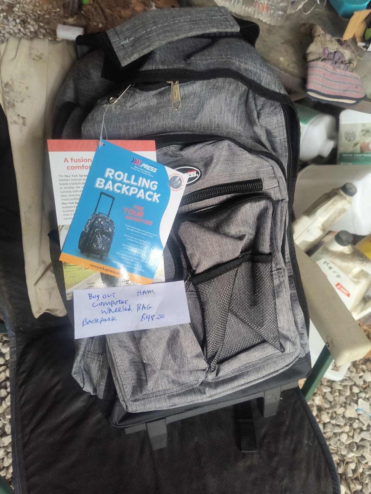 Bugout, prepper, camper, Ham, laptop 20″ Rolling Backpack With Wheels & Handle