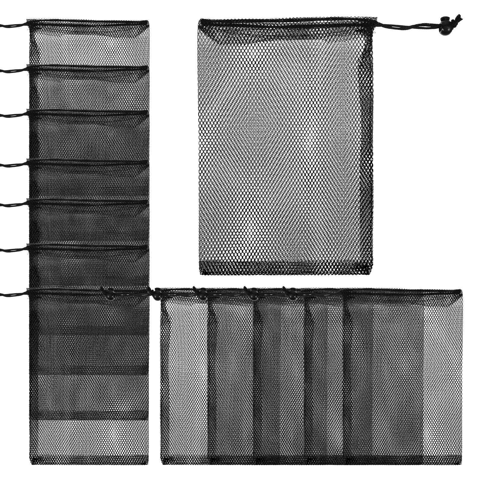 12 Pcs 8×12 Inch Mesh Drawstring Bags with Cord Lock Closure for Sports Stuff
