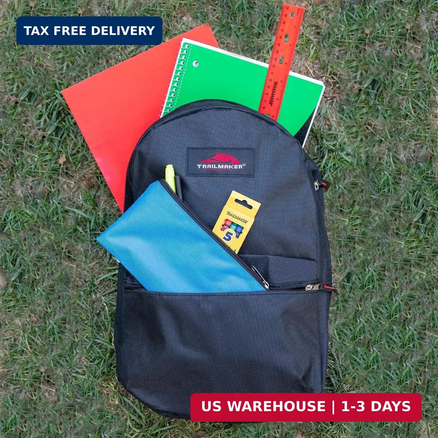 Trail maker Backpack with School Supplies for Kids – 20 Piece Back to School Sup