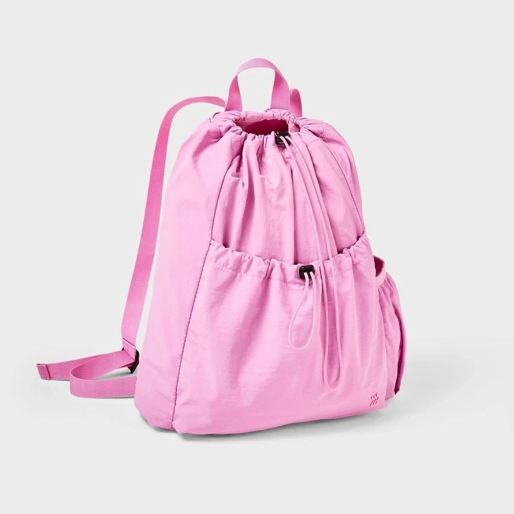All In Motion 20L Cinch Backpack NWT Water Repellent Recycled Nylon Gym School