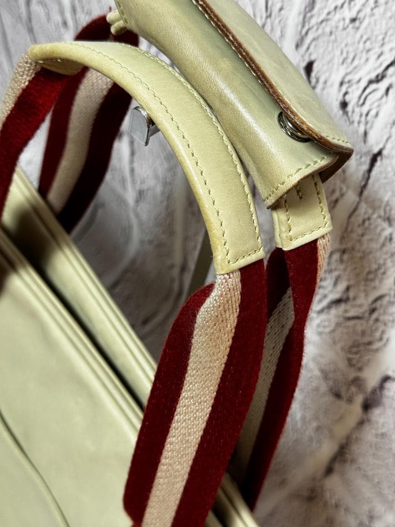 BALLY Authentic Luxury Designer Boston bag 2way 50×30cm Iconic white type