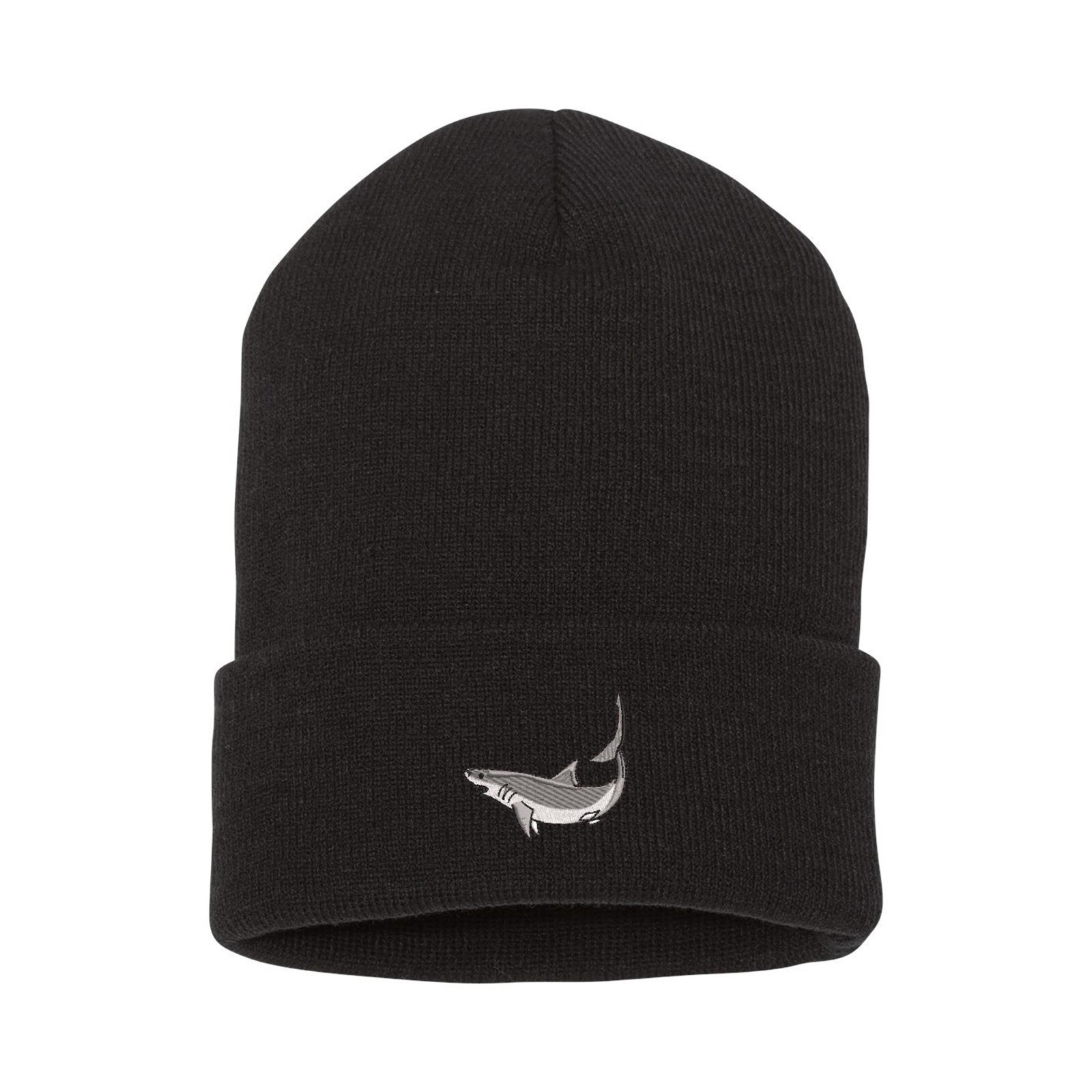 Wildlife Mako Shark embroidered beanie hat, custom embroidered beanie hat