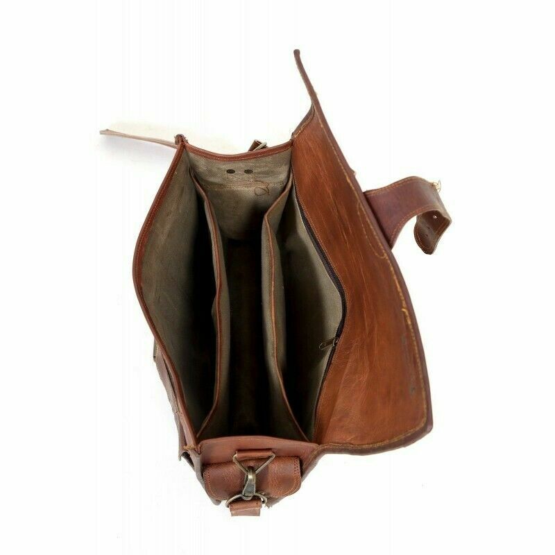 Men Genuine Leather Briefcase Messenger Shoulder Bag Fit All Laptop Case Attache
