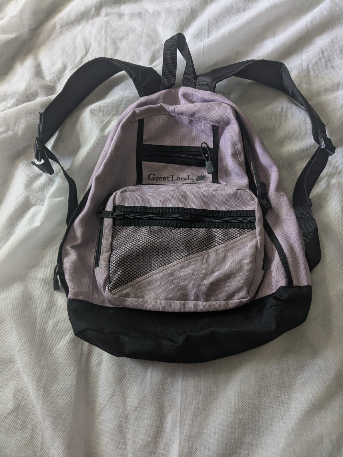 Vintage Great Land Purple Backpack Made In USA 90s Retro School Travel Bookbag