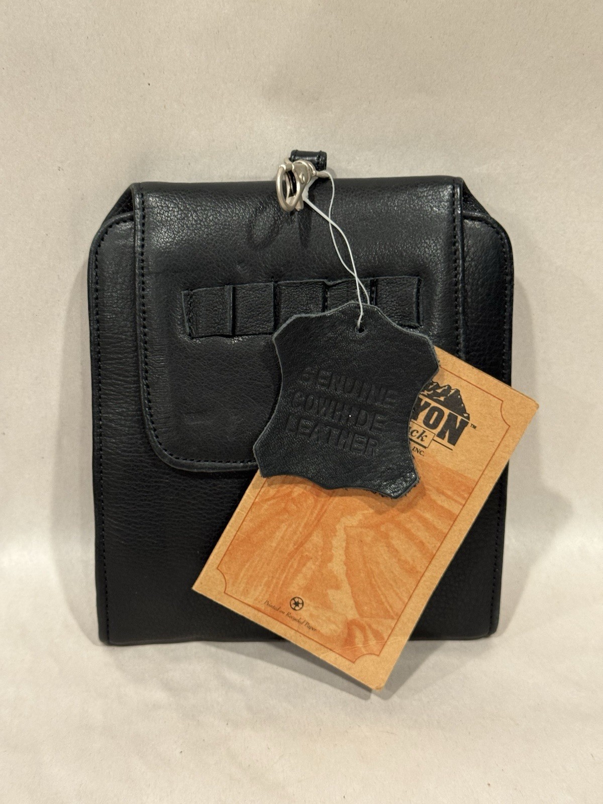 Canyon Outback Leather Goods Black Genuine Leather Small Travel Accessory Case