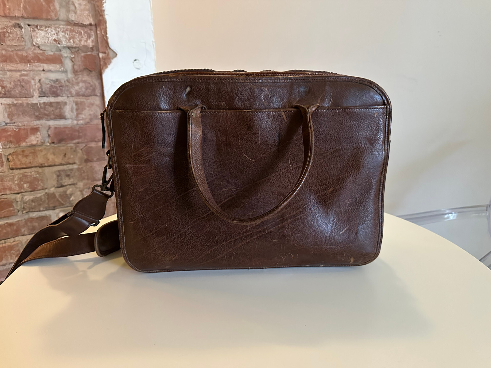 Moore & Giles Miller Standard Attaché Titan Milled Brown Leather Men’s Briefcase