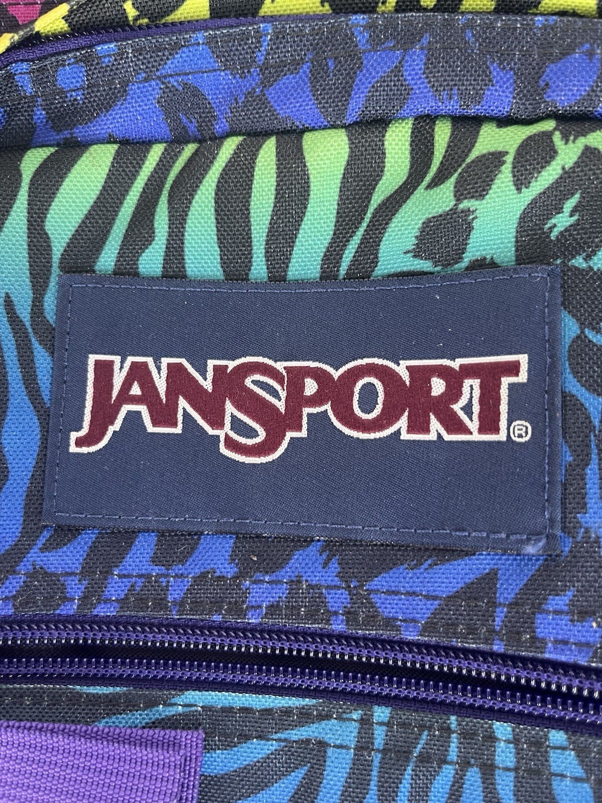 Vintage Retro JANSPORT Backpack Multicolor Animal Print 90’s 17x13x7 Excellent!