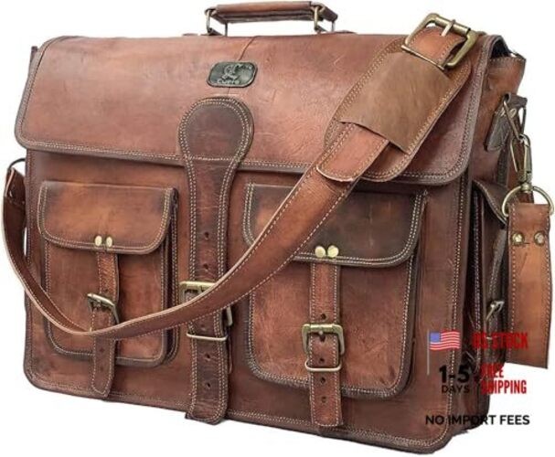 Leather Messenger Bag for Men, 18 Inch Laptop Crossbody, 18 Inch Large