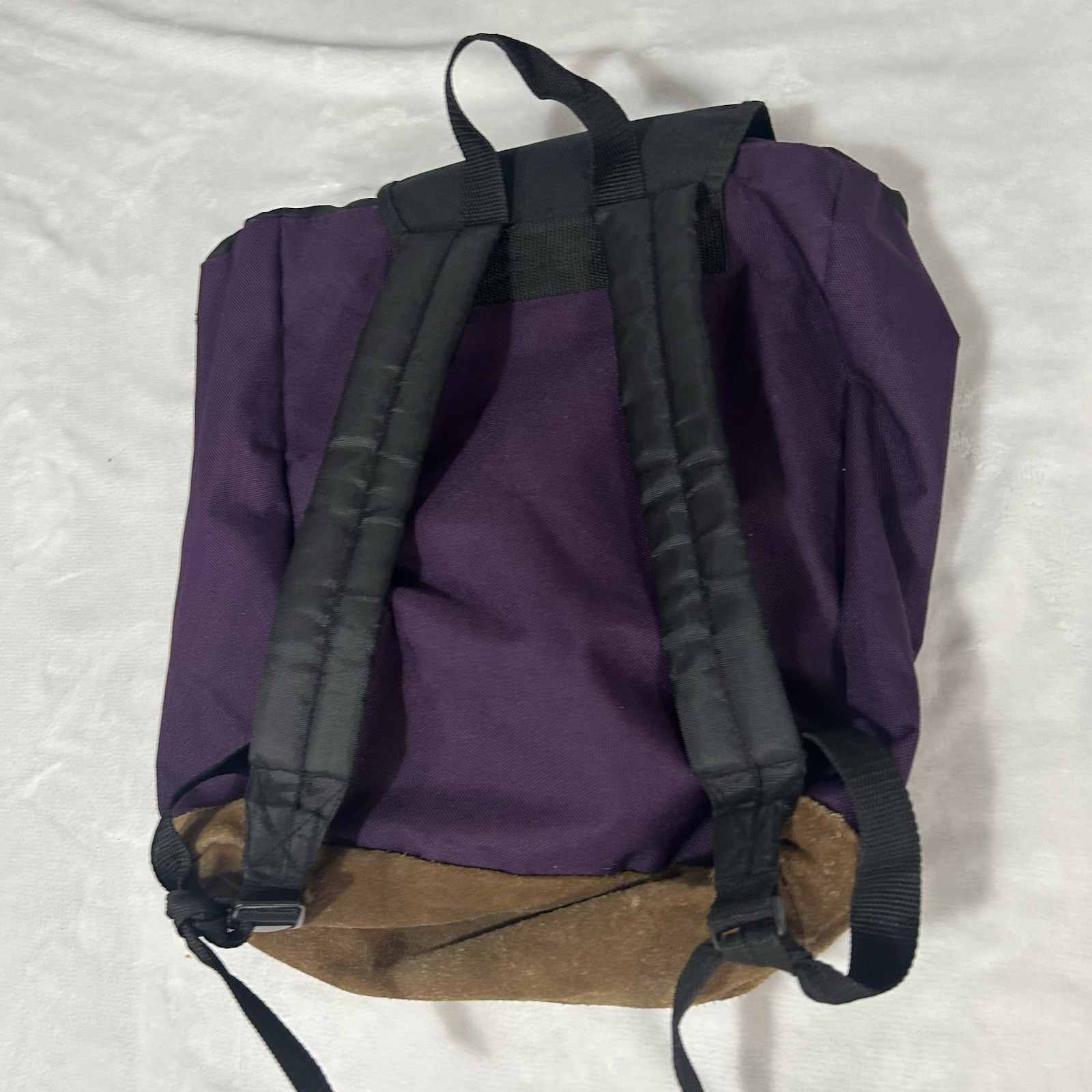 Vintage Northwest Territory Backpack Back Pack Purple Leather Suede Bottom