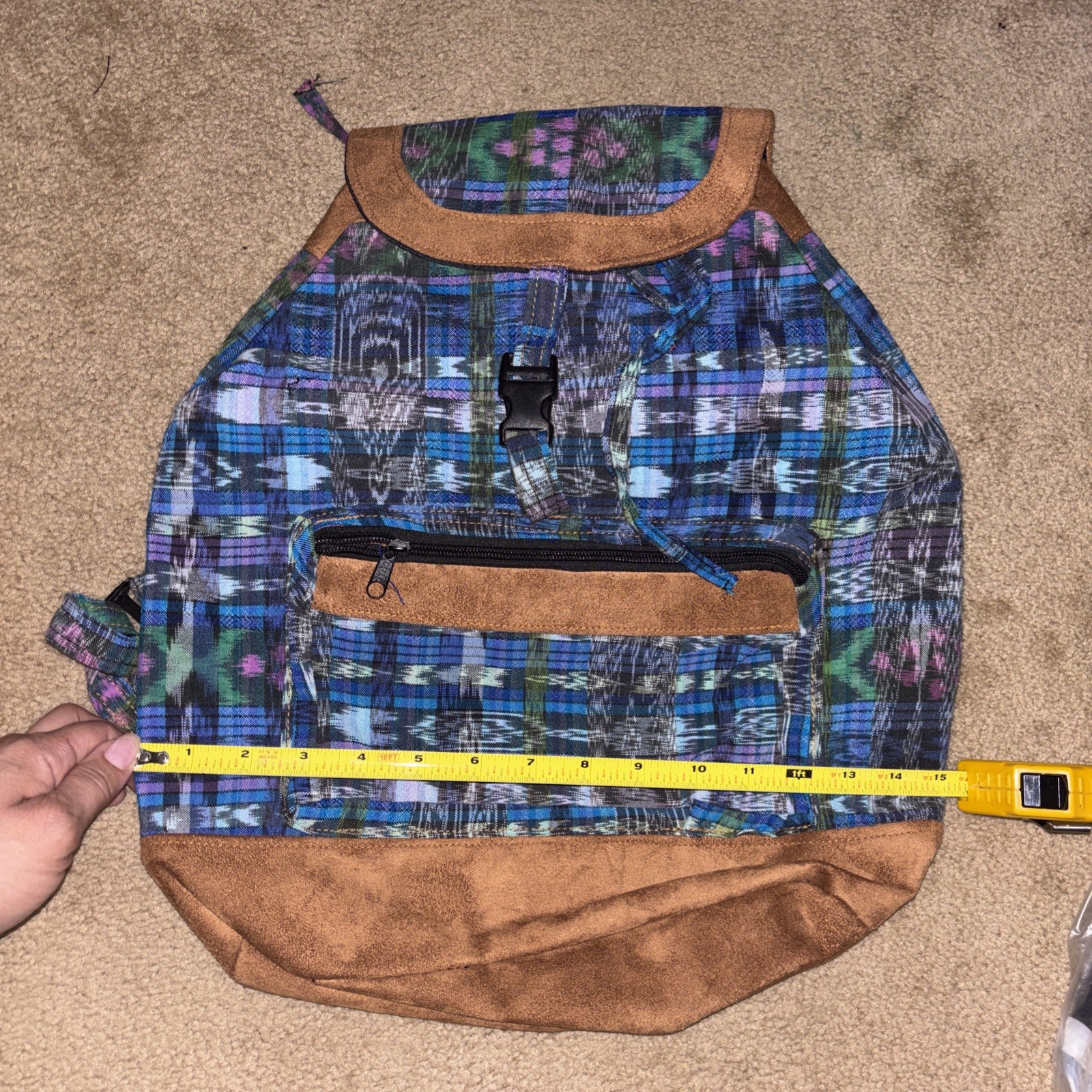 Guatemalan Backpack Mochila ** New W/Out Tags Hand Made Aqua Blue