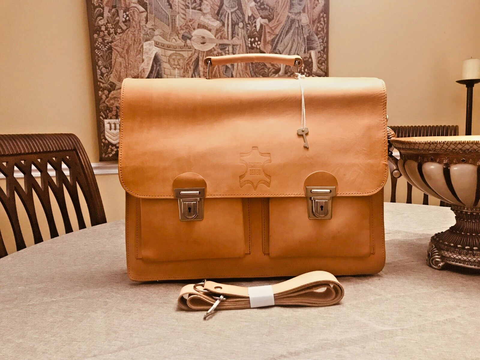 ECHTES LEDER Thick Saddle Leather Briefcase /Messenger Bag /Backpack – GERMANY