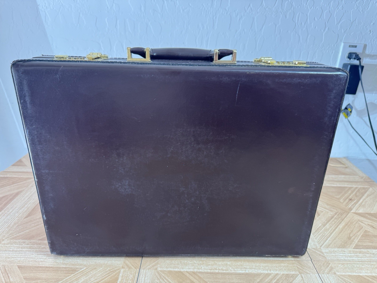 Franzen Briefcase Leather Suede Lined Combo Lock Germany Brown
