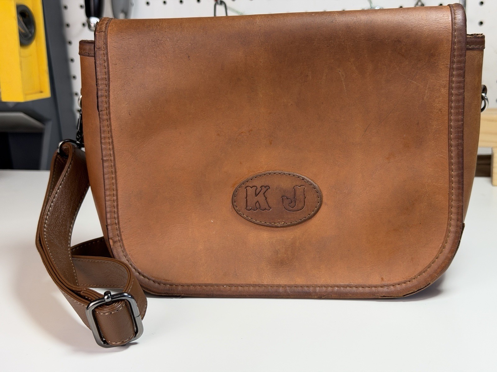 King Ranch Top Leather Small Bag Brown Crossbody Western USA.