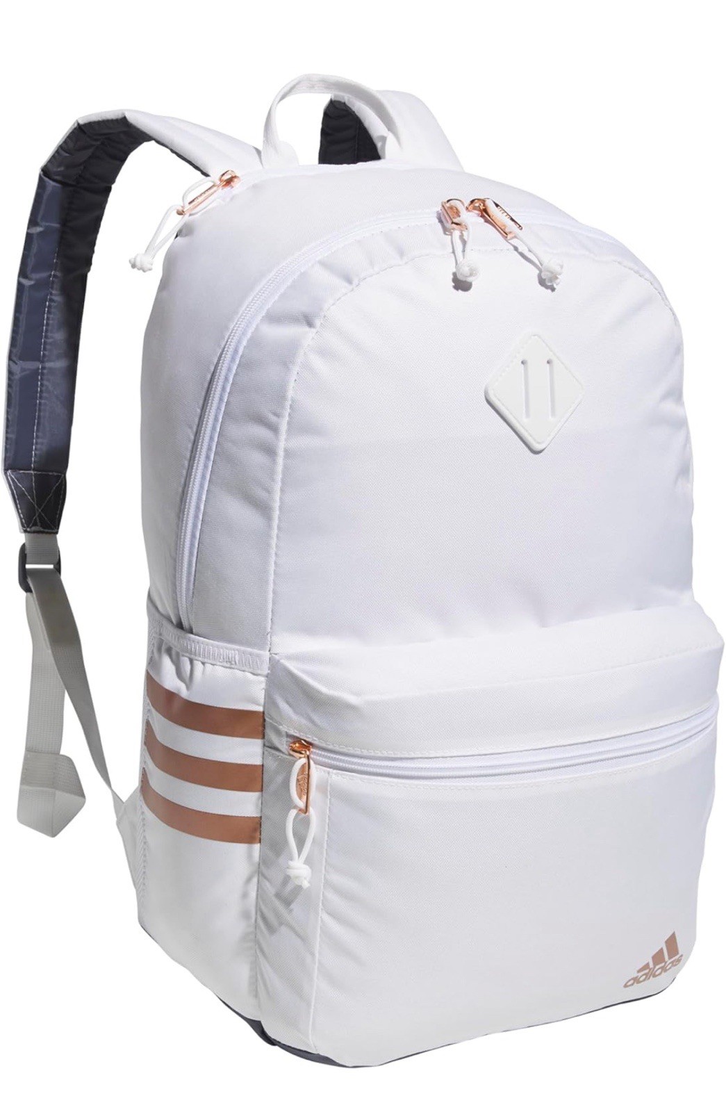 Adidas Classic 3S 5 Backpack, White/Rose Gold School Sports Travel Unisex New