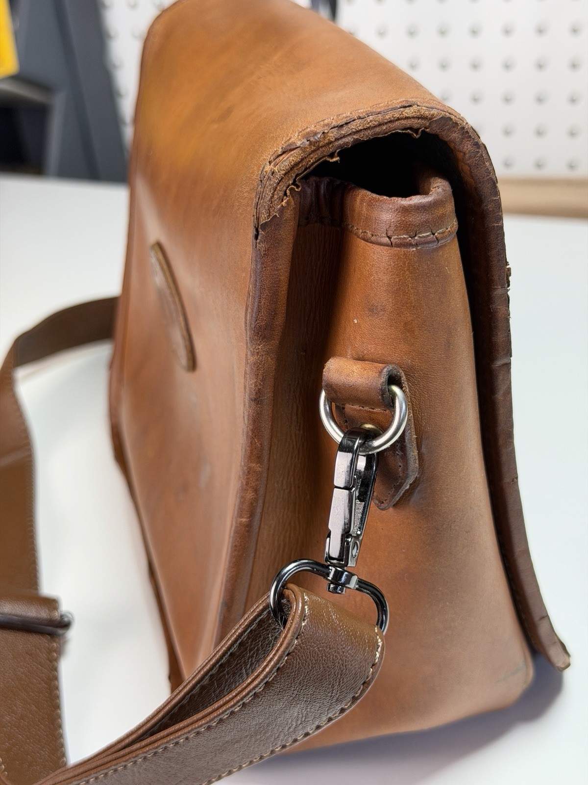King Ranch Top Leather Small Bag Brown Crossbody Western USA.