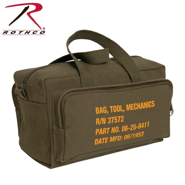 Rothco Zipper Pocket Mechanics Tool Bag w/Military Stencil – Olive Drab