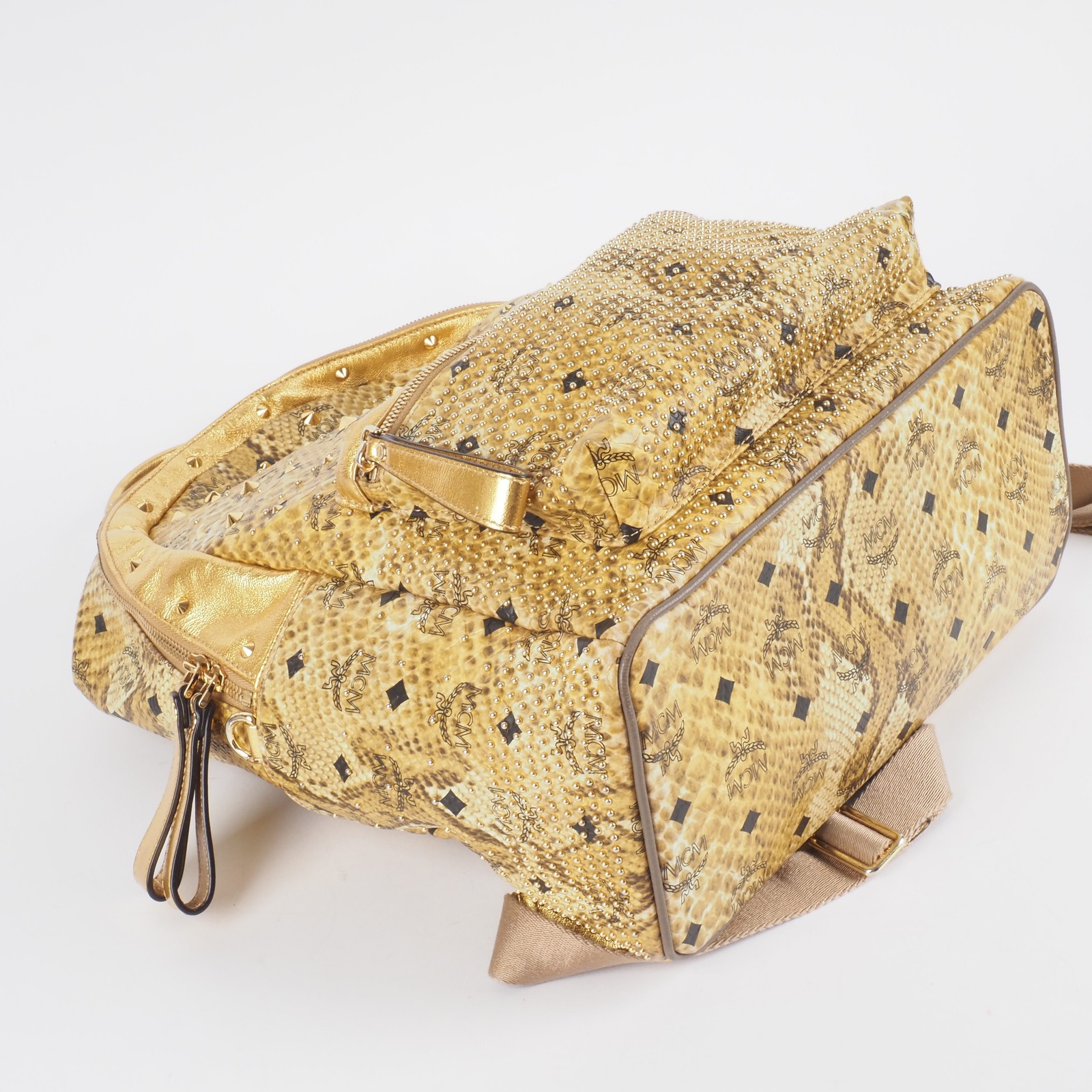 MCM Backpack Stark Large Limited Edition Snakeskin Print Gold Studded OP: €1240