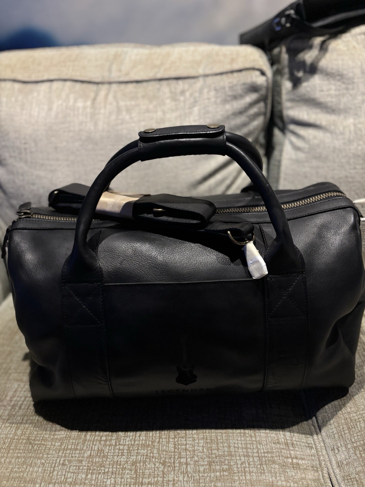 Tecovas brand new Black Leather Weekender Travel Duffle Bag Large