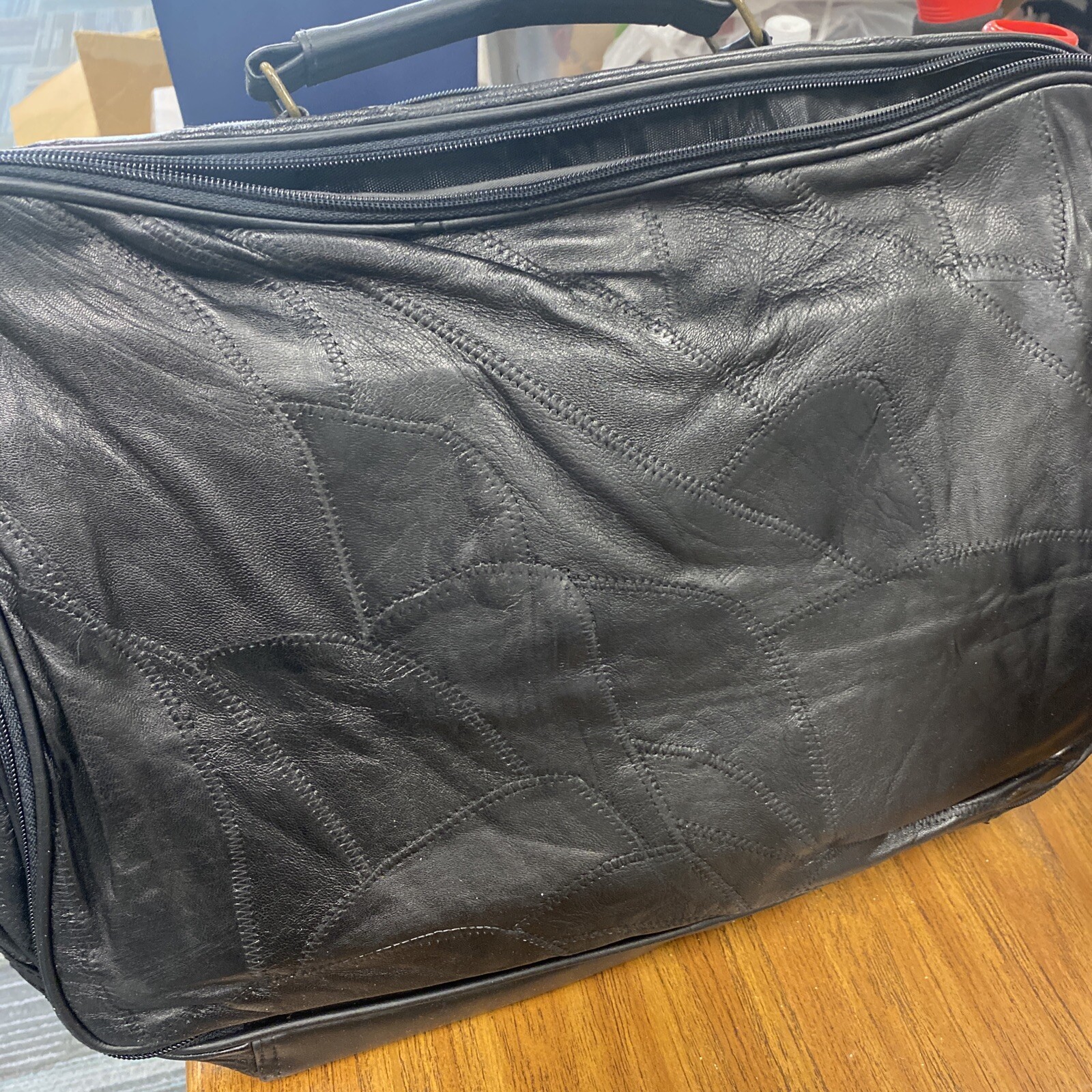 Leather Attache Briefcase – Black – Soft sided. Close-out!