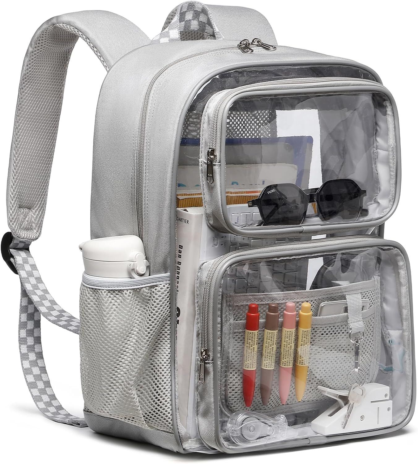 Clear Backpack Heavy Duty -17 Inch Extra Large Bookbag, Reinforced See through S