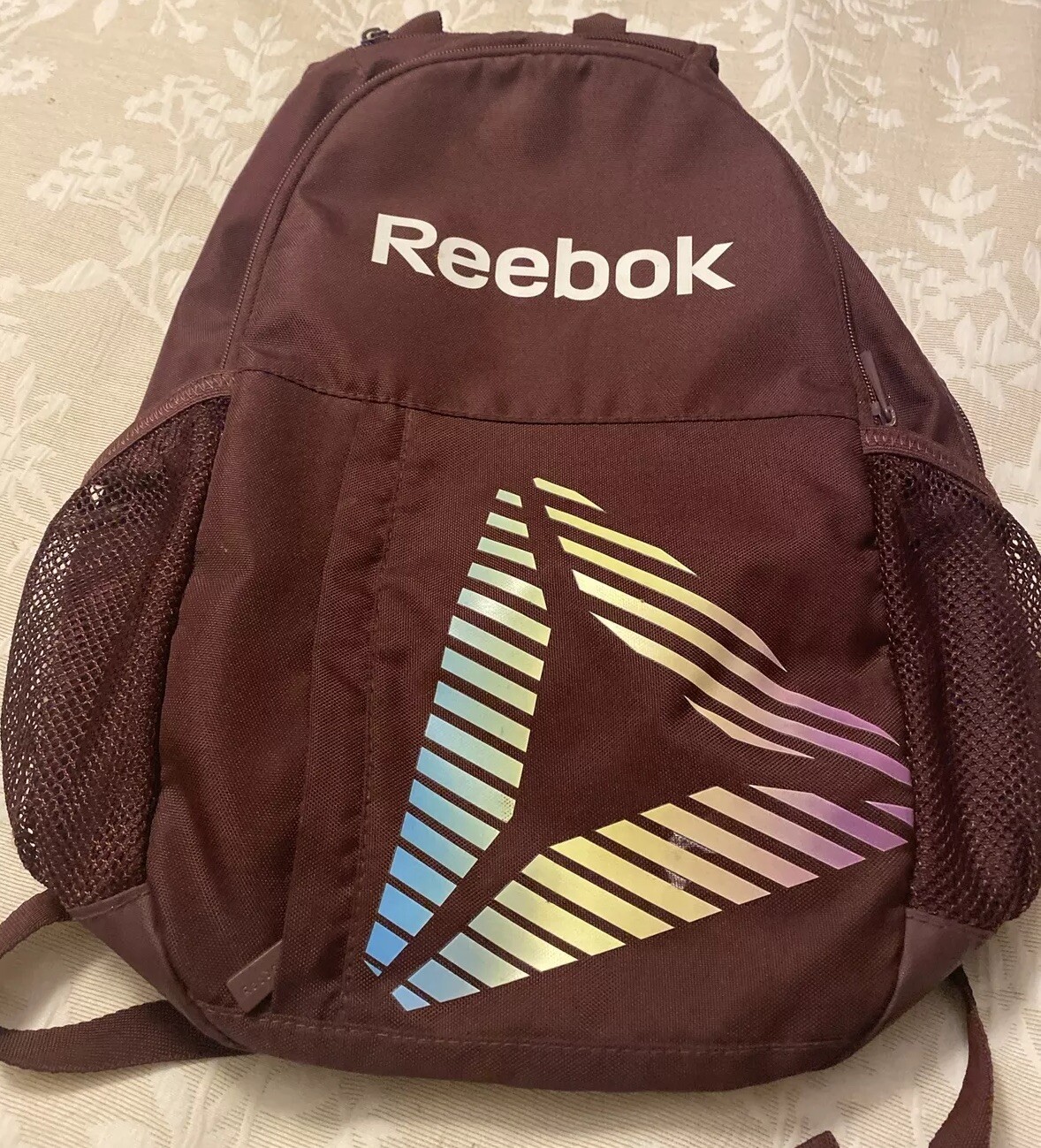 Backpack Reebok Purple Sports Classic School Adjustable Strap Medium 12×16 Inch
