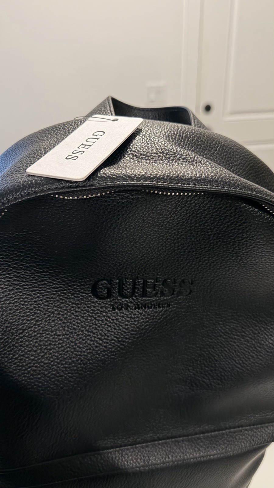 Guess (Los Angeles) -Leather Backpack A4 Size Unisex Business Casual