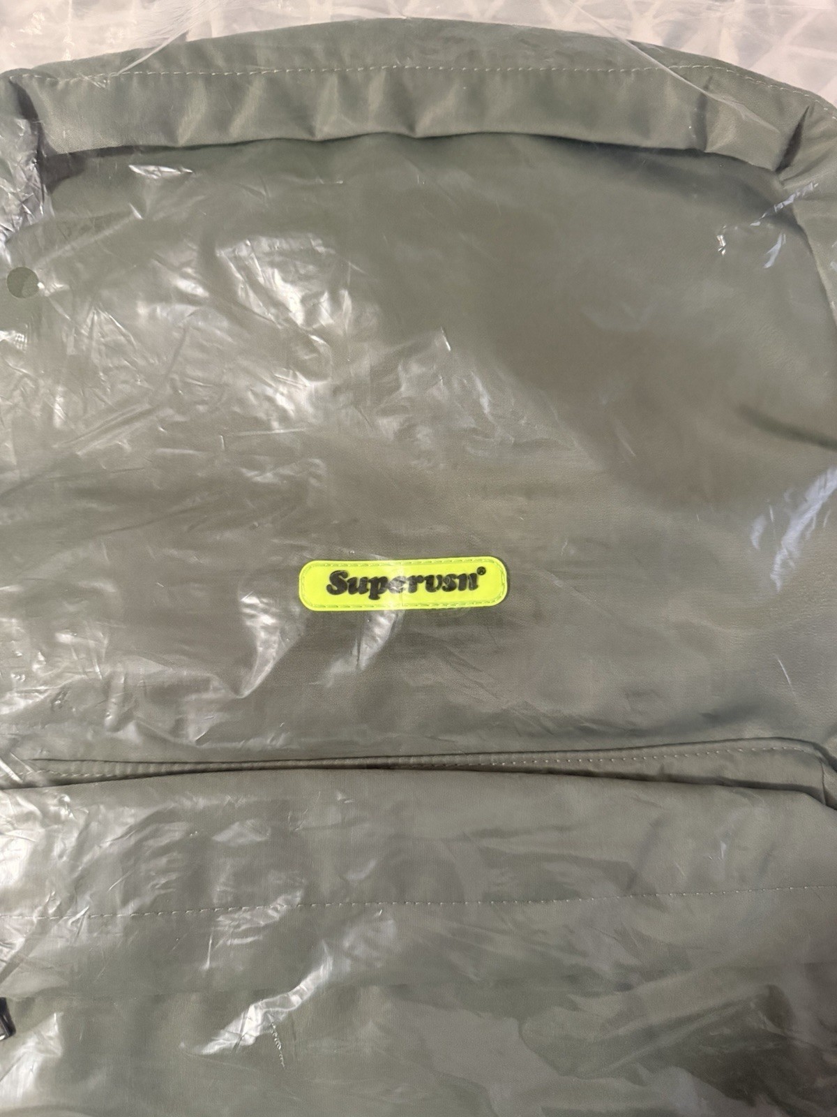 New Supervsn Studios Olive Satin Bookbag Backpack