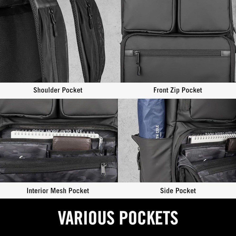 NWT Cole Reaction Ryder Tech Backpack College Fits Most 16” Laptops Black Travel