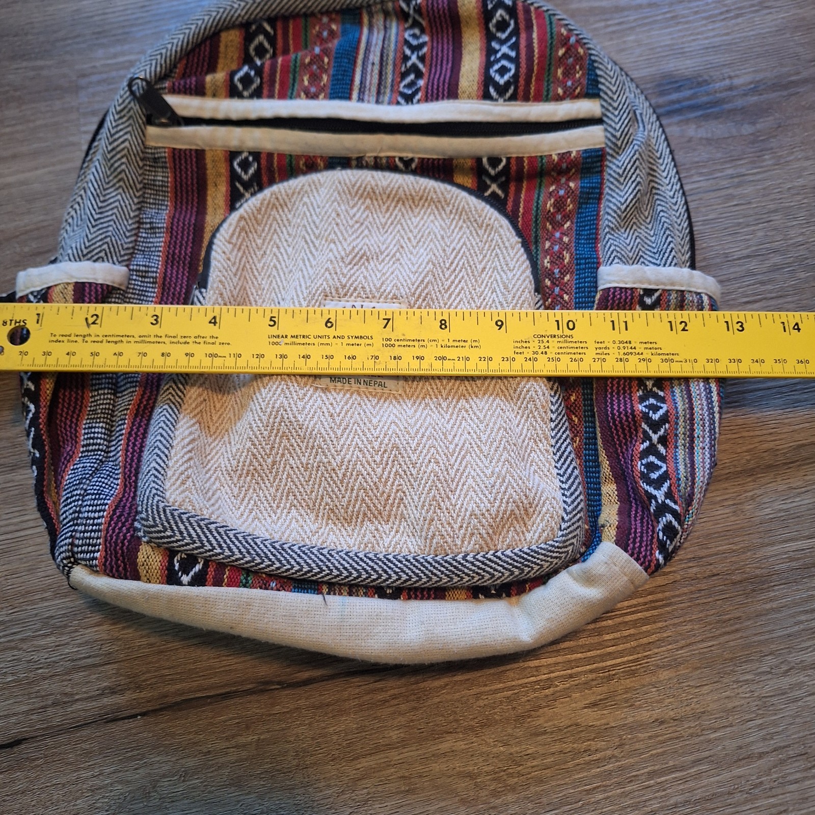 Hemp Backpack Himalayan Hemp Southwestern Aztec Chevron Boho Hippie Festival