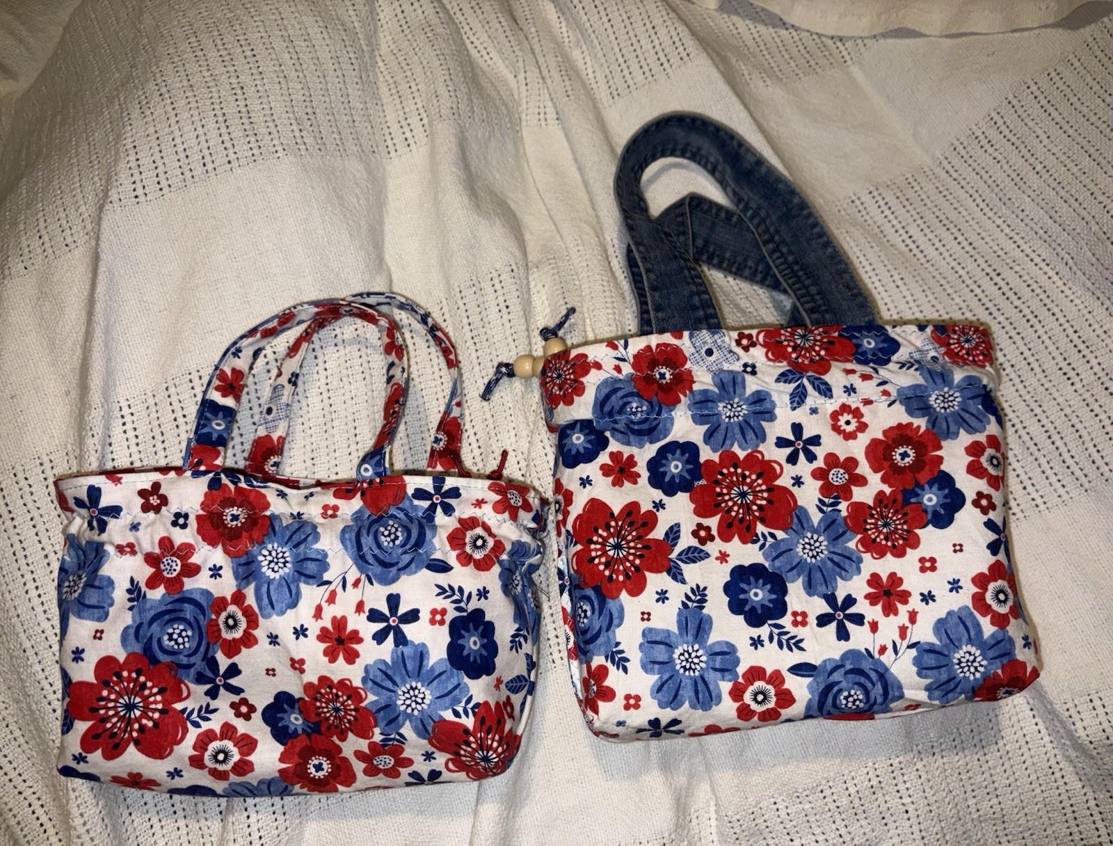 Handmade Reversible, Drawstring Bag ￼