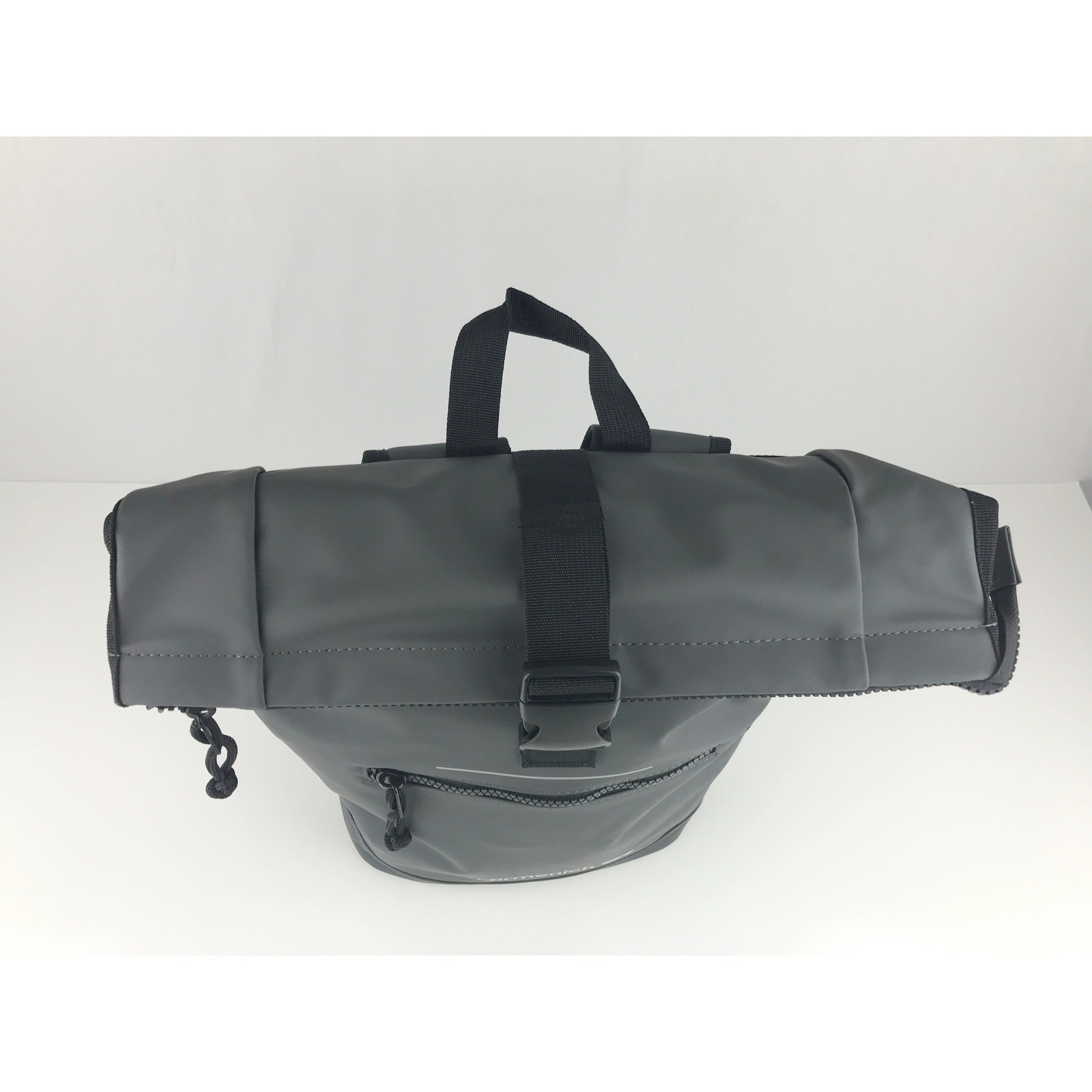 DSM Firmemich Roll Top Backpack Dark Gray Water Resistant Laptop Bag NWT