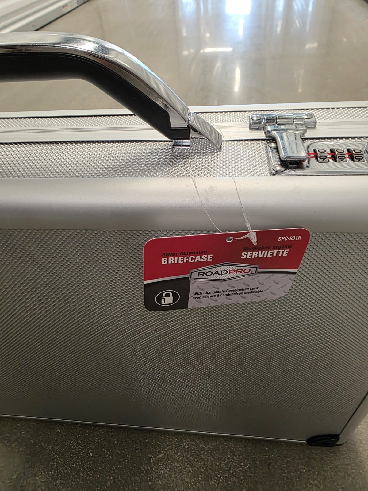 RoadPro Silver Locking Briefcase/Document Case Combination Lock Top Handle