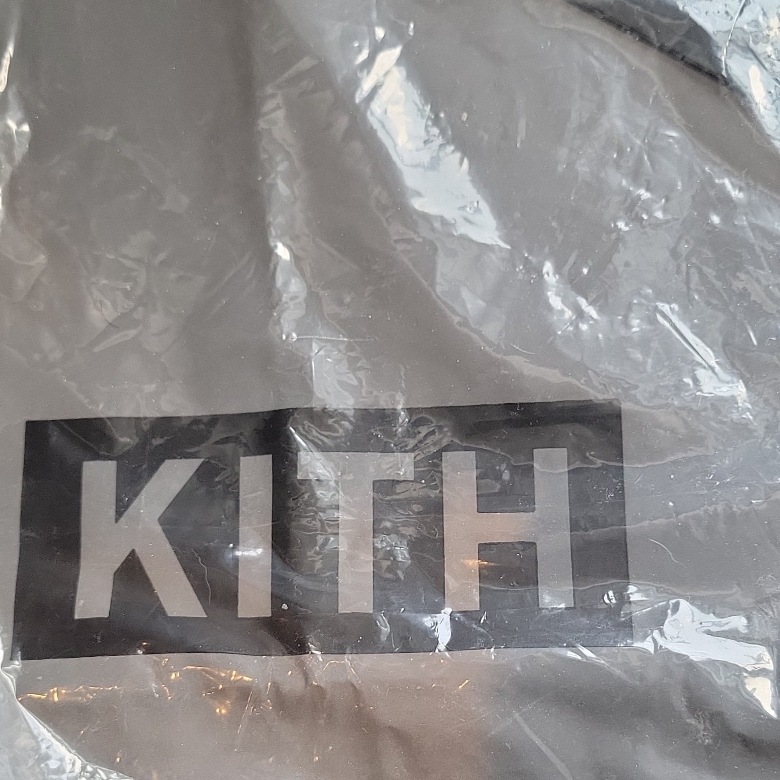 KITH Reflective Silver Drawstring Bag One Size, Shoulder Strap, Travel Casual