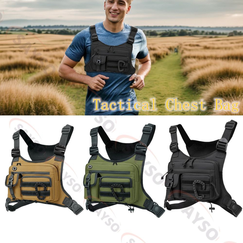 Tactical Running Chest Vest for Hiking, Cycling, Fitness, Motorcycle Riding