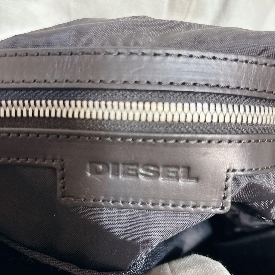 Diesel Men Navy Denim Roll Top Backpack 36x41x18cm Vintage Luxury Stylish Casual