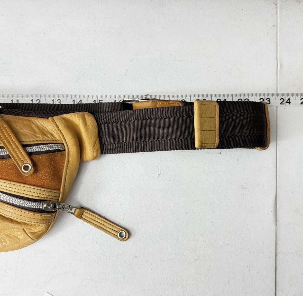 Master-piece MSPC Yellow Leather Sling Bag Waist Pack Made in Japan