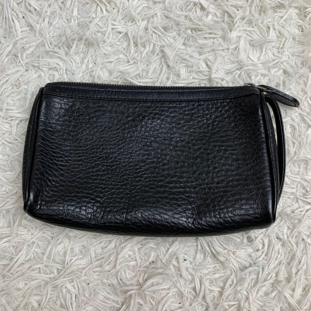 Authentic Burberry Leather Nova Check Clutch Bag Black Size 14 x 23 cm