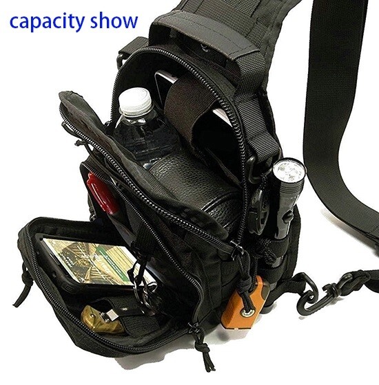 Mens Backpack Waterproof Tactical Sling Chest Pack Shoulder Bag Outdoor Hiking