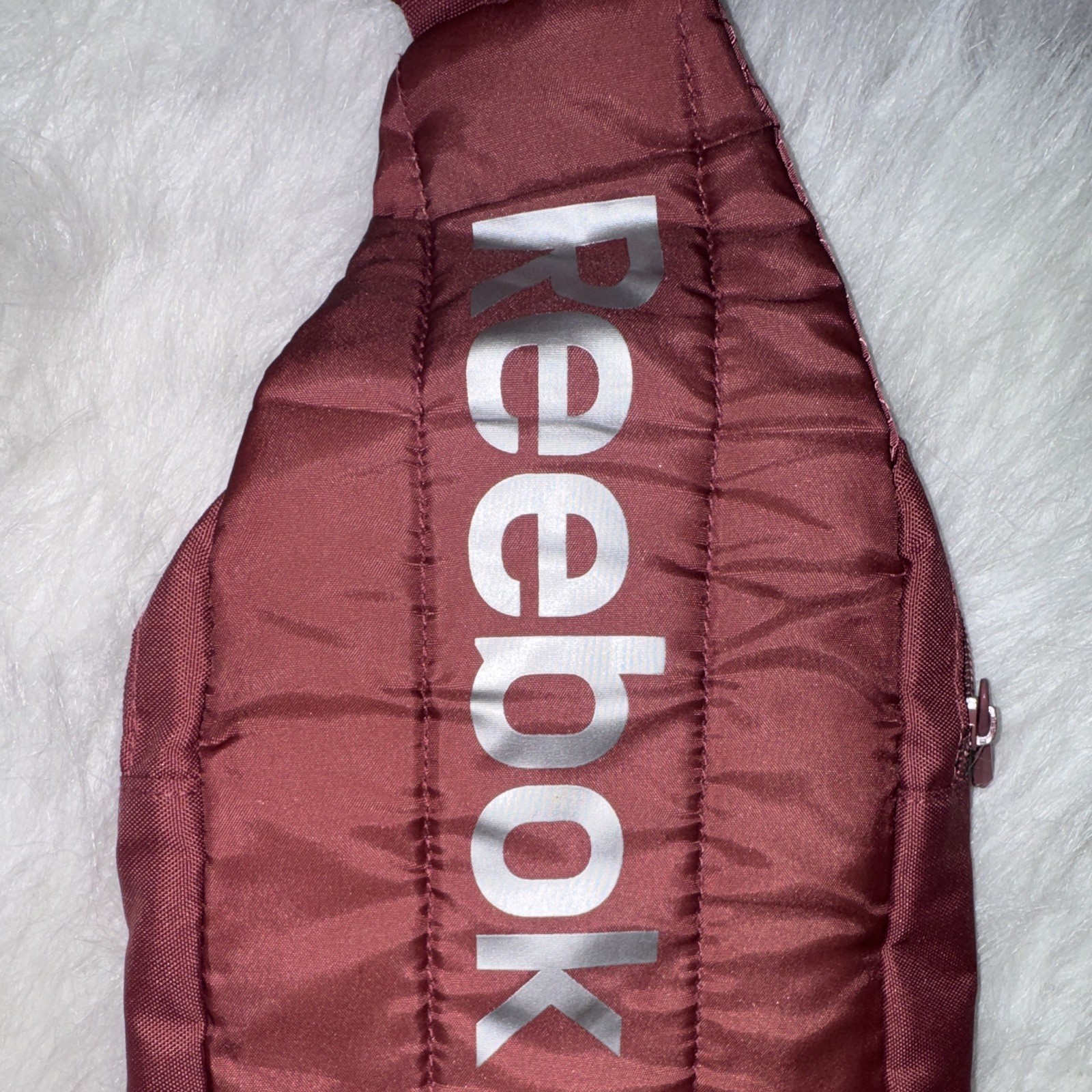 Reebok Burgundy Crossbody Sling Bag Zip Closure, Pockets, Adjustable Strap