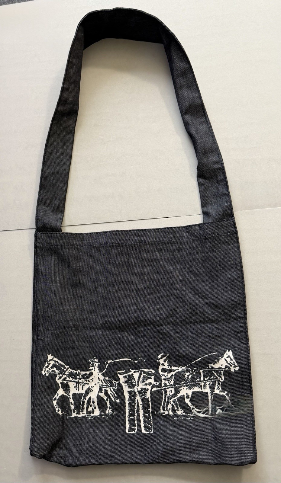 Levis Capital E Cotton Denim Messenger Bag Open Tote