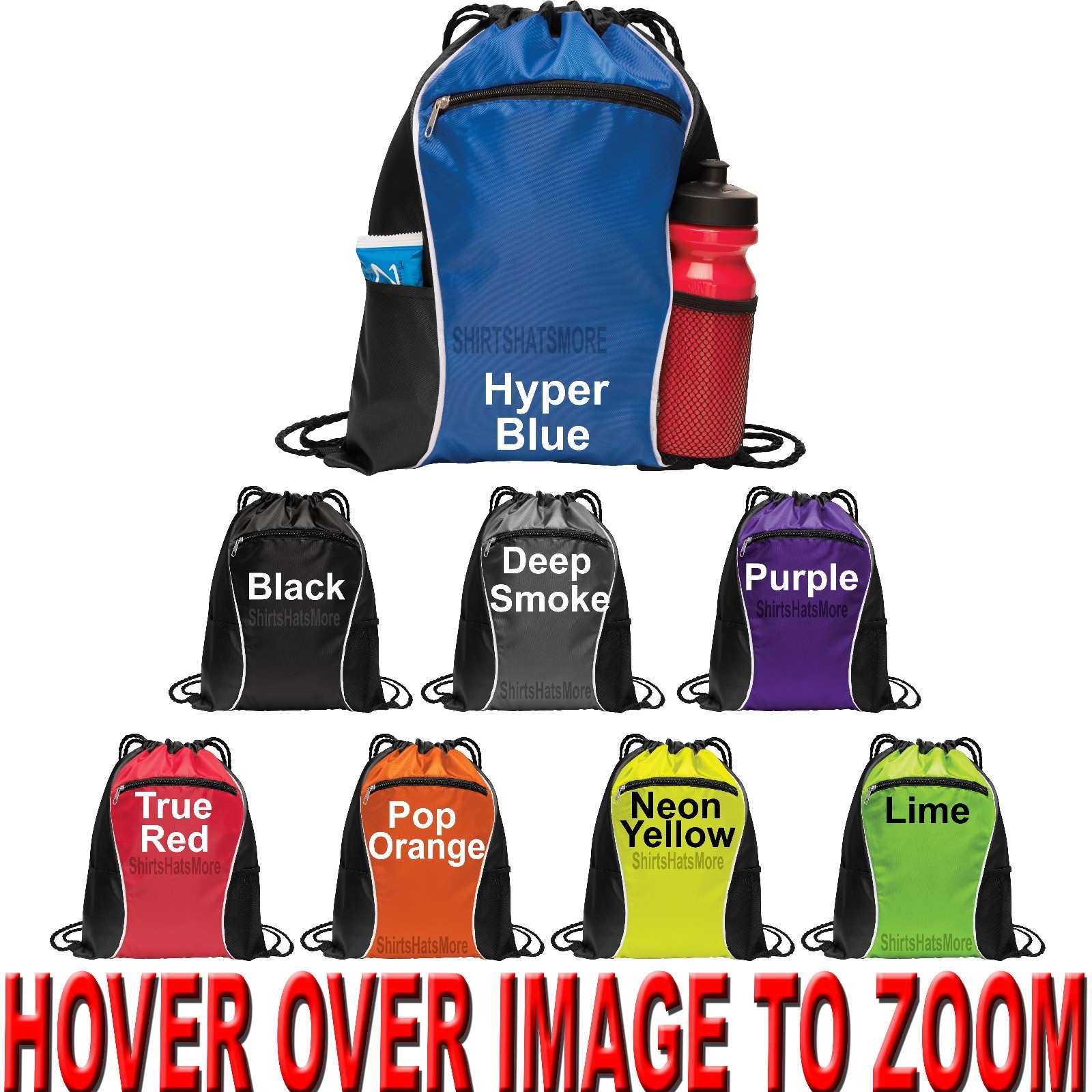 String Drawstring Backpack Cinch Bag Pack Tote Gym Travel School Locker