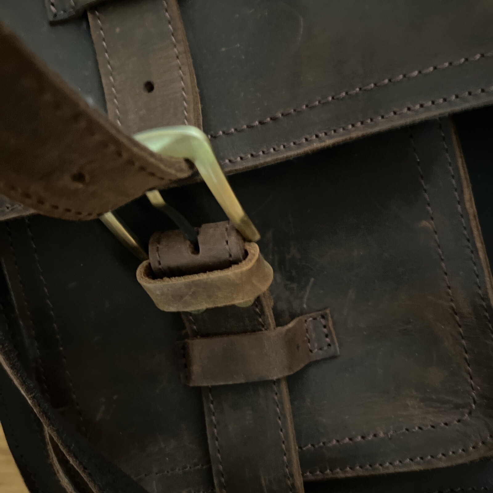 kattee Leather Briefcase Strap Brown EUC