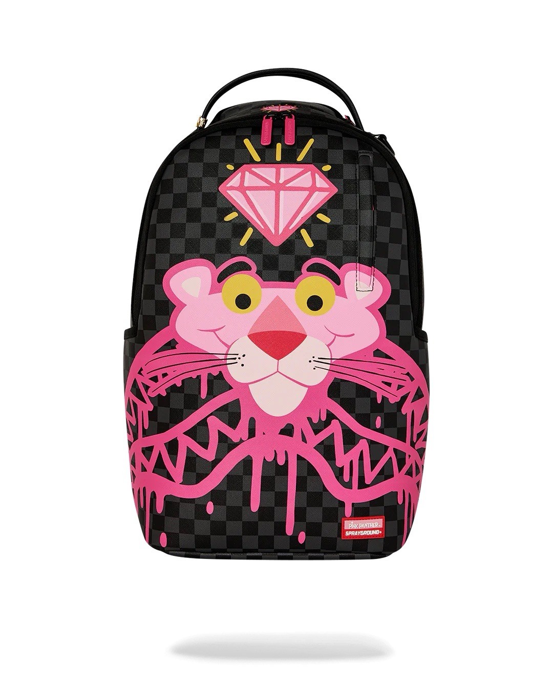 SPRAYGROUND Pink Panther Diamond Shark Backpack Black Checkered Rare Limited Ed