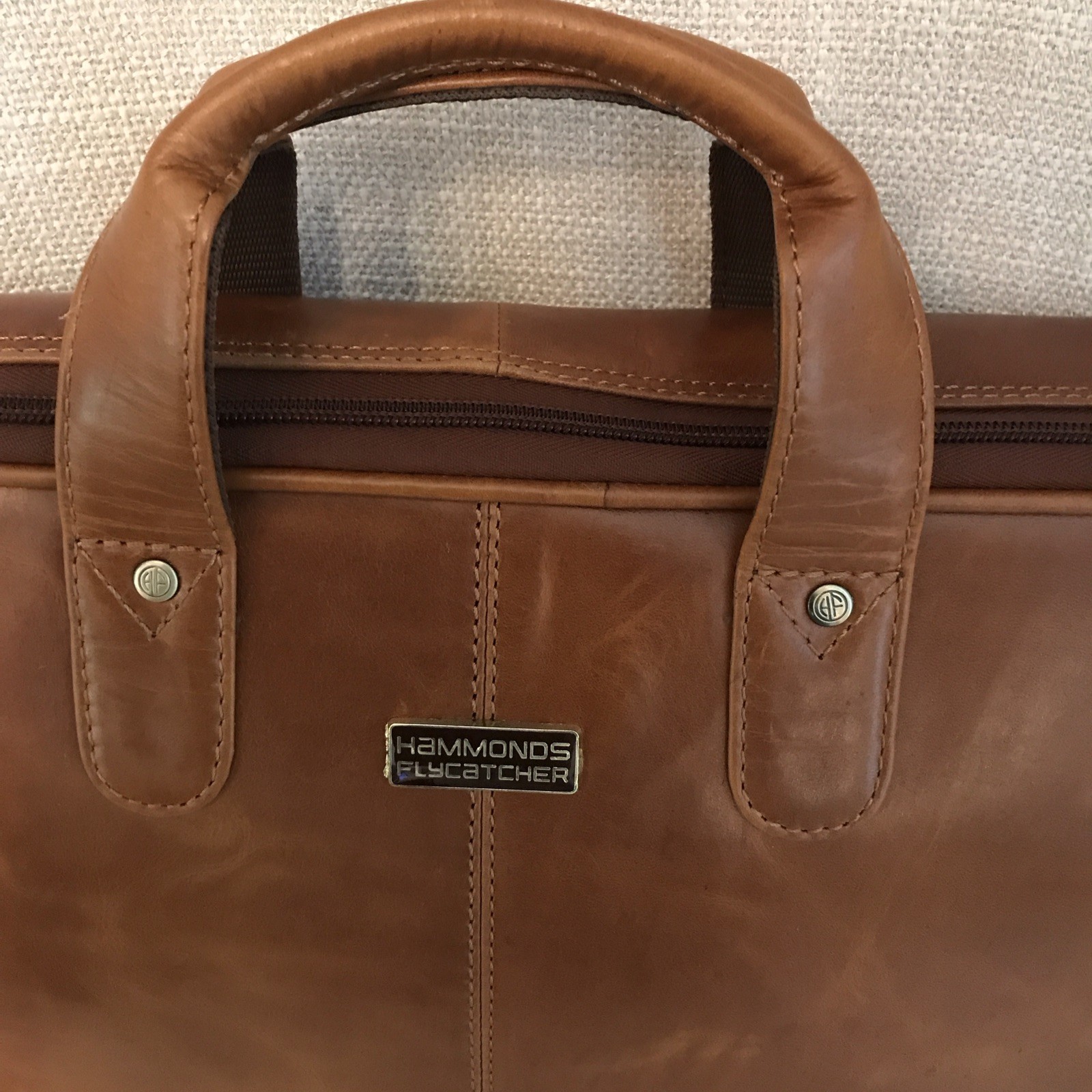 Hammonds Flycatcher Brown Leather Laptop Carry Case Bag