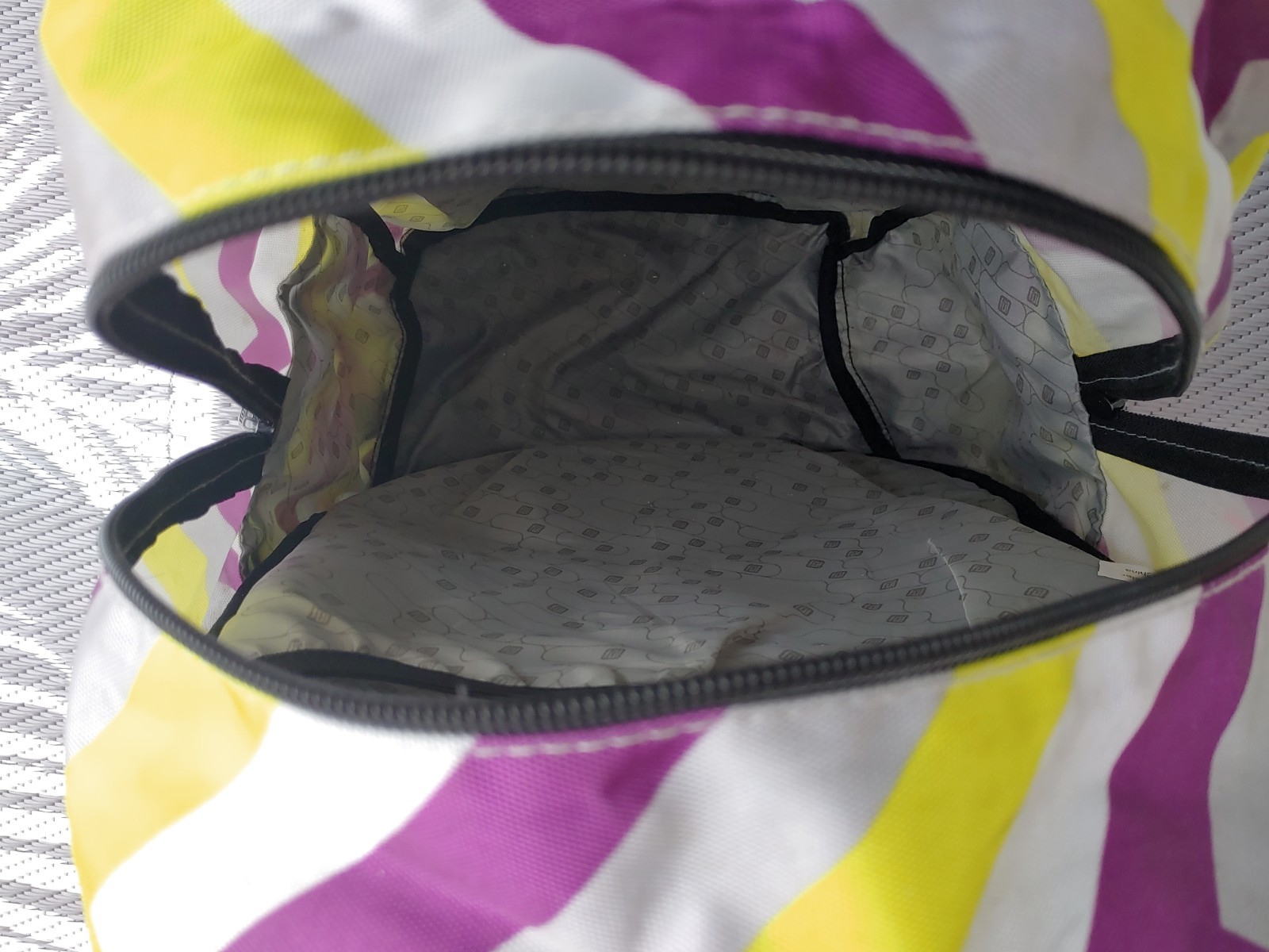 Ful Padded Travel Backpack Lightweight 18 Inch Gray Purple Yellow