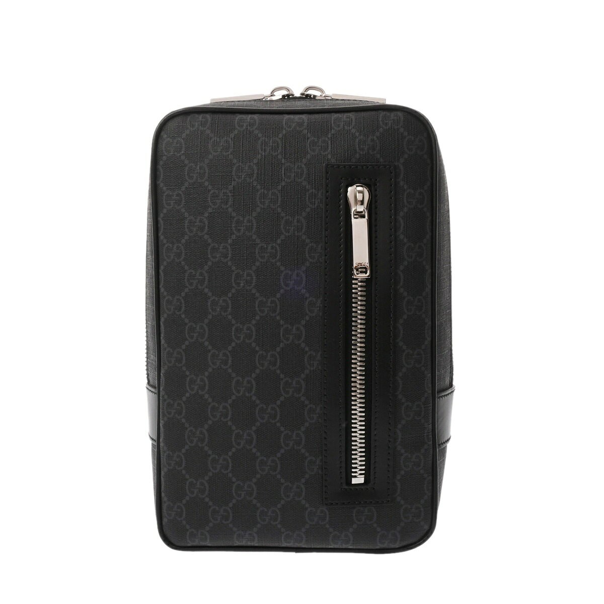 Gucci GG Supreme Canvas Leather Crossbody Bag Black Web Strap Sling Bag 792078
