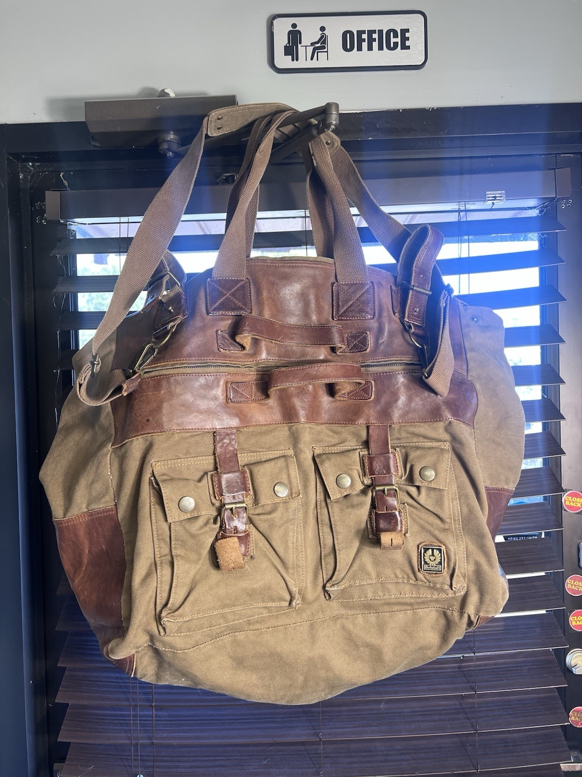 Belstaff Men’s Colonial Canvas Travel Bag 561 XXL Weekender/Duffle Bag Aviator