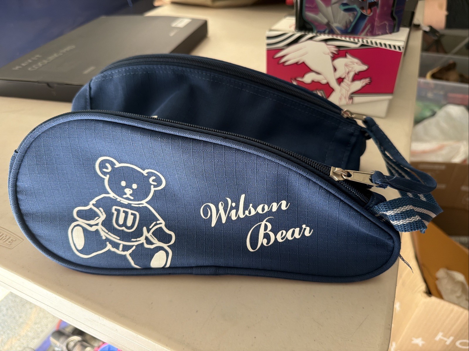 Vintage Wilson Bear Tennis Shoe Bag – Navy Blue Nylon