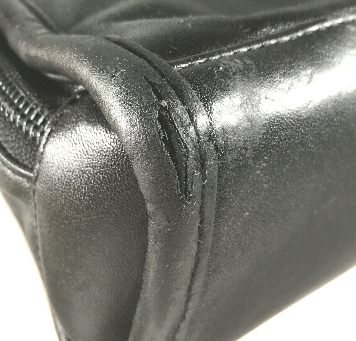 Tumi Black Leather MultiPocket Laptop Briefcase Model 96111D4-Heavily Distressed