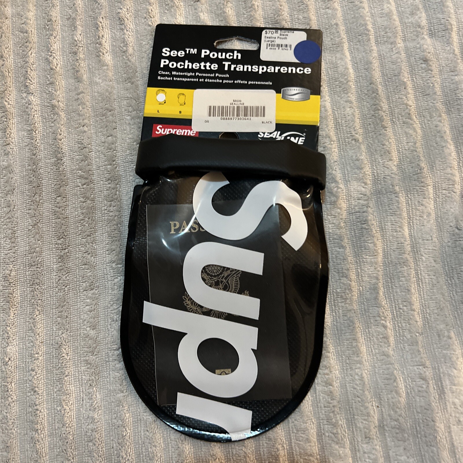 New Supreme SealLine See Waterproof Large Pouch in Black SS18 Deadstock/ SS21